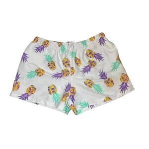Chubbies Colorful Pineapple White Beach Pool Vacation Drawstring Swim Trunks XXL